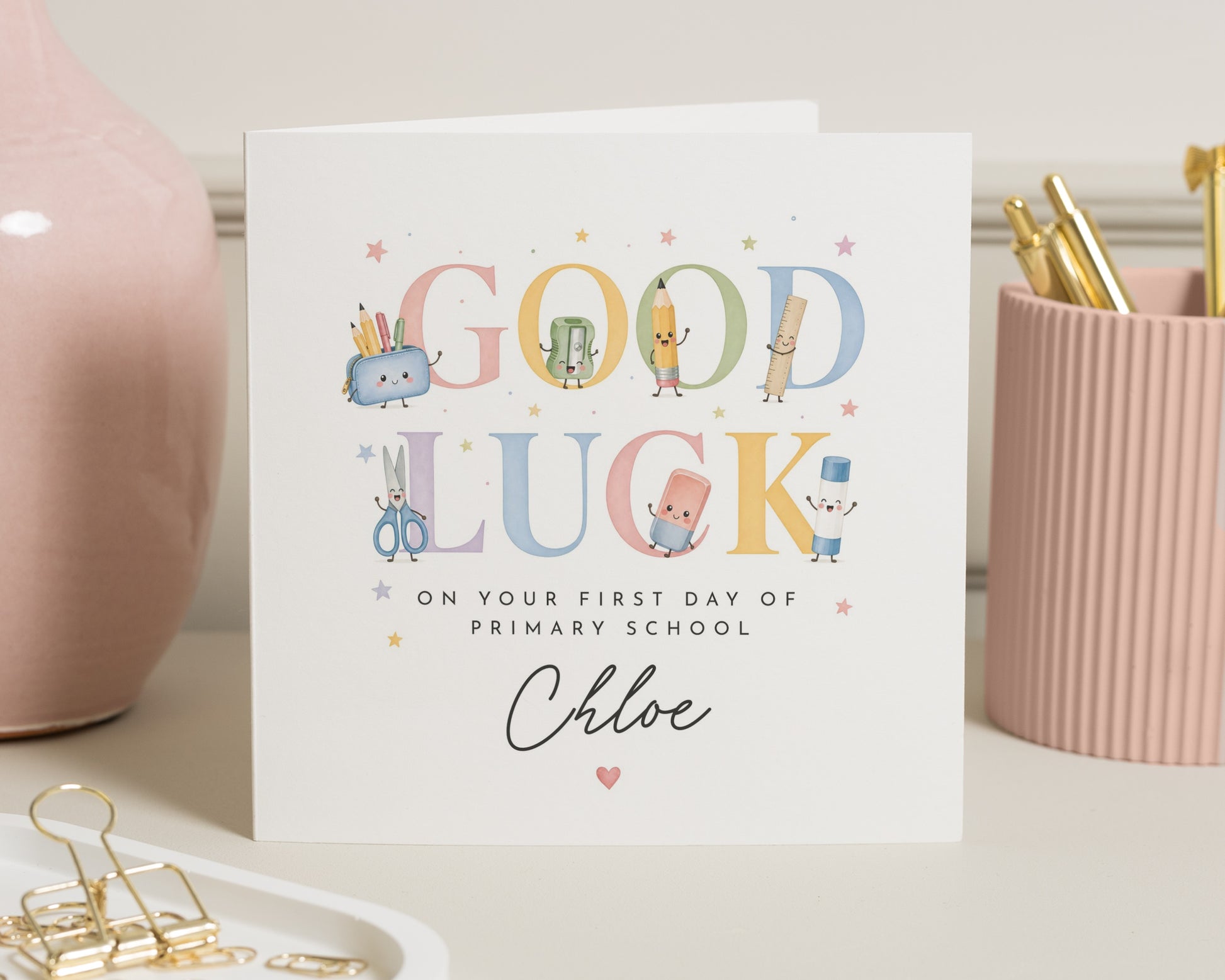 Good Luck Card, First Day of School Card, Primary School Card, Back to School Card, Personalised School Card, New School Card for Child