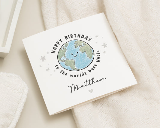 Personalised Birthday Card for Uncle, Uncle Birthday Card, Birthday Card for Him, Cute Birthday Card, Worlds Best Uncle Card