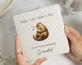First Fathers Day Card for Grandad, Otter Card, Fathers Day Grandad, Cute Animal Fathers Day Card, Pun Card, Card from Baby