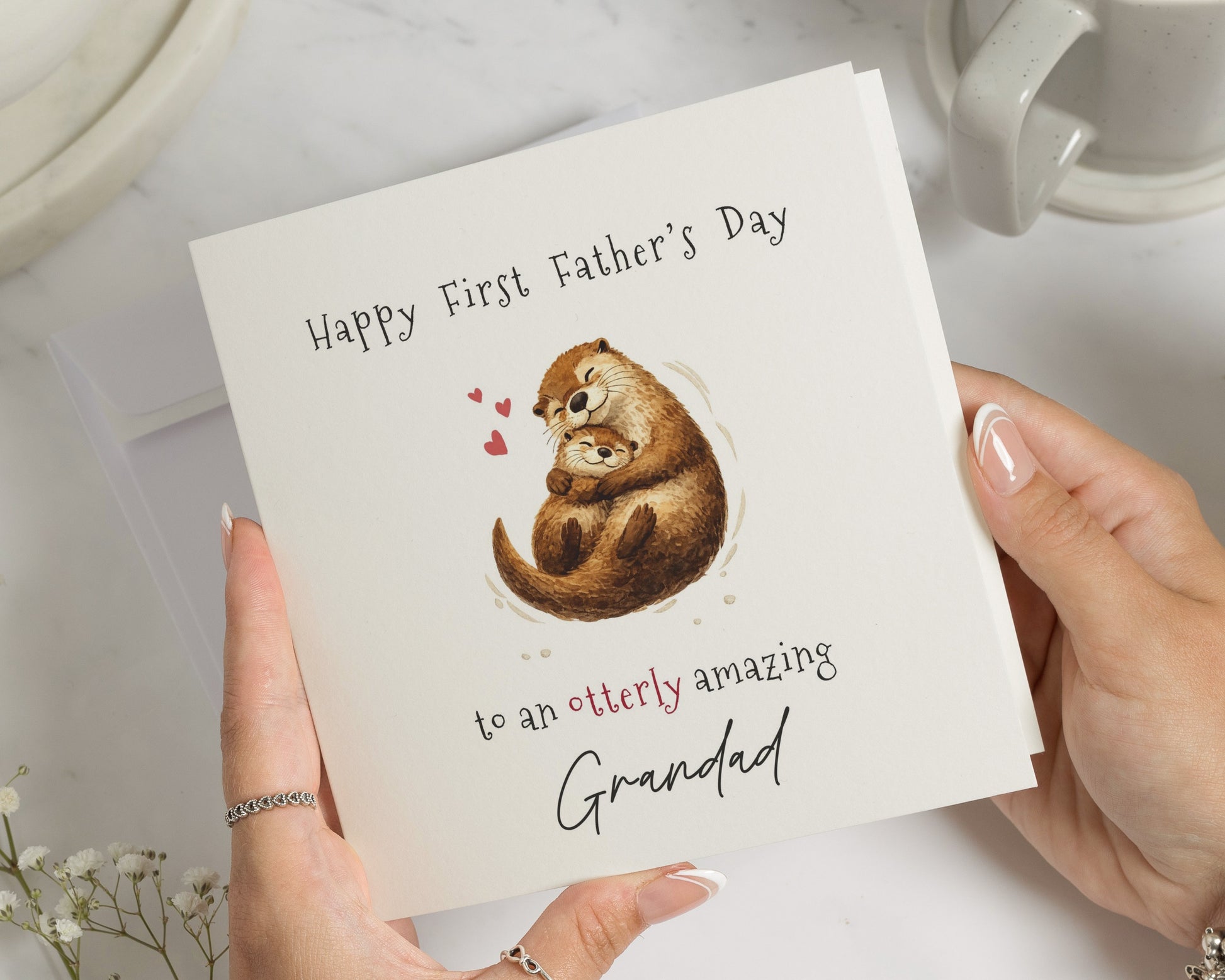 First Fathers Day Card for Grandad, Otter Card, Fathers Day Grandad, Cute Animal Fathers Day Card, Pun Card, Card from Baby
