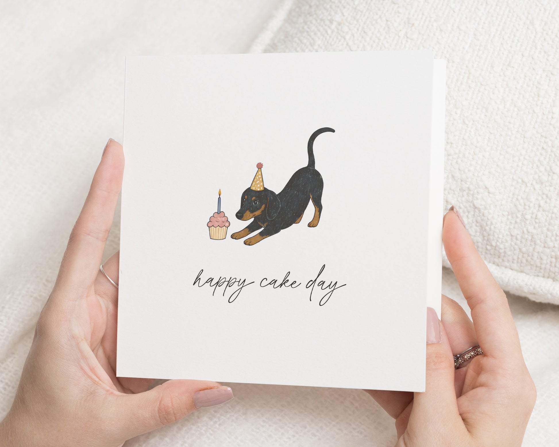 Dog Birthday Card, Dachshund Birthday Card, Happy Cake Day Card, Cute Birthday Card, Birthday Card for Friend, Funny Birthday Card