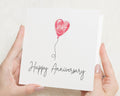 Anniversary Card, Personalised Anniversary Card, Heart Balloon Card, Anniversary Card for Couple, Custom Anniversary Card