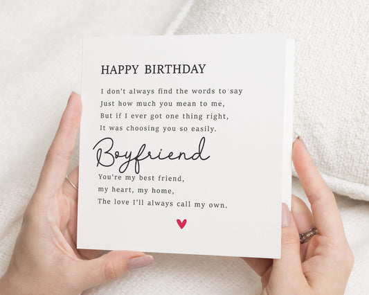 Birthday Card for Boyfriend, Romantic Birthday Card for Him, Personalised Birthday Card, Boyfriend Birthday Card, Love Card for Him