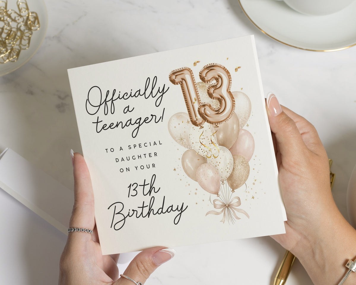13th Birthday Card for Daughter, Daughter Birthday Card, Official Teenager Card, Birthday Card for Girl, 13th Birthday Cards for Her