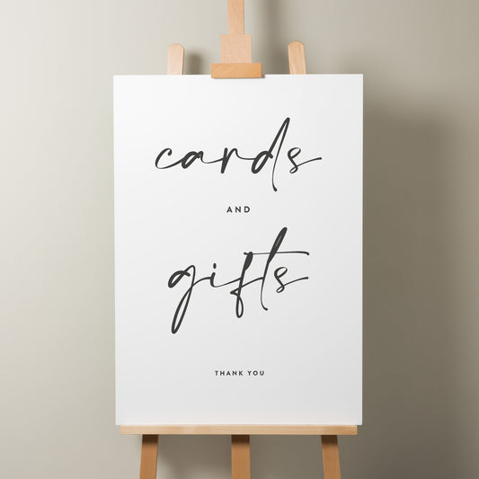 Simple Wedding Cards And Gifts Sign, Card Wedding Sign, Calligraphy Wedding Signage, Gift Wedding Sign, Minimalist Wedding Design &#39;Phoebe&#39;