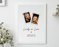 Personalised Photo Print, Playing Card Couple Wall Art, Lucky in Love Print, Wedding Gift for Couple, Anniversary Gift, White Framed Print