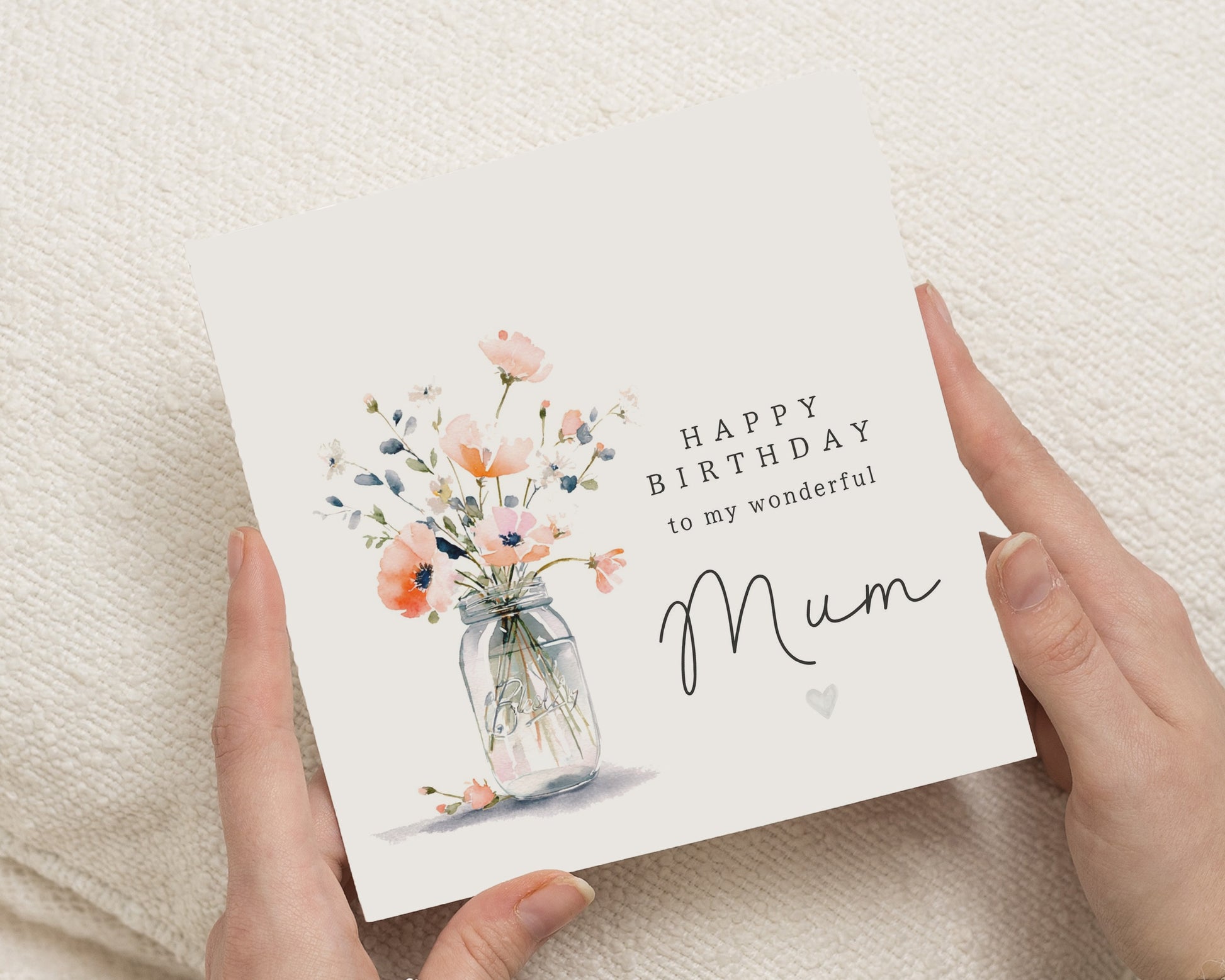 Birthday Card for Mum, Happy Birthday Mum Card, Birthday Card for Her, Floral Birthday Card, Personalised Mum Birthday Card