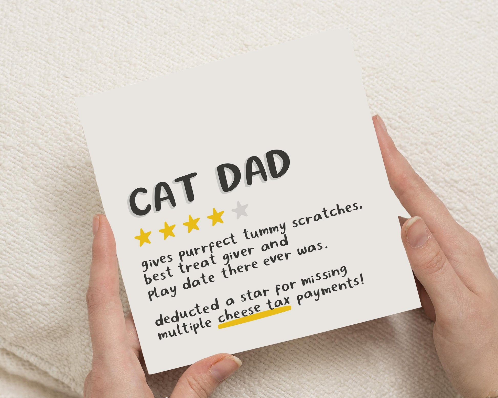 Cat Dad Birthday Card, Funny Cat Dad Card, Cat Lover Card, Birthday Card for Him, Cat Owner Card, Cute Cat Card, Cat Dad Gift