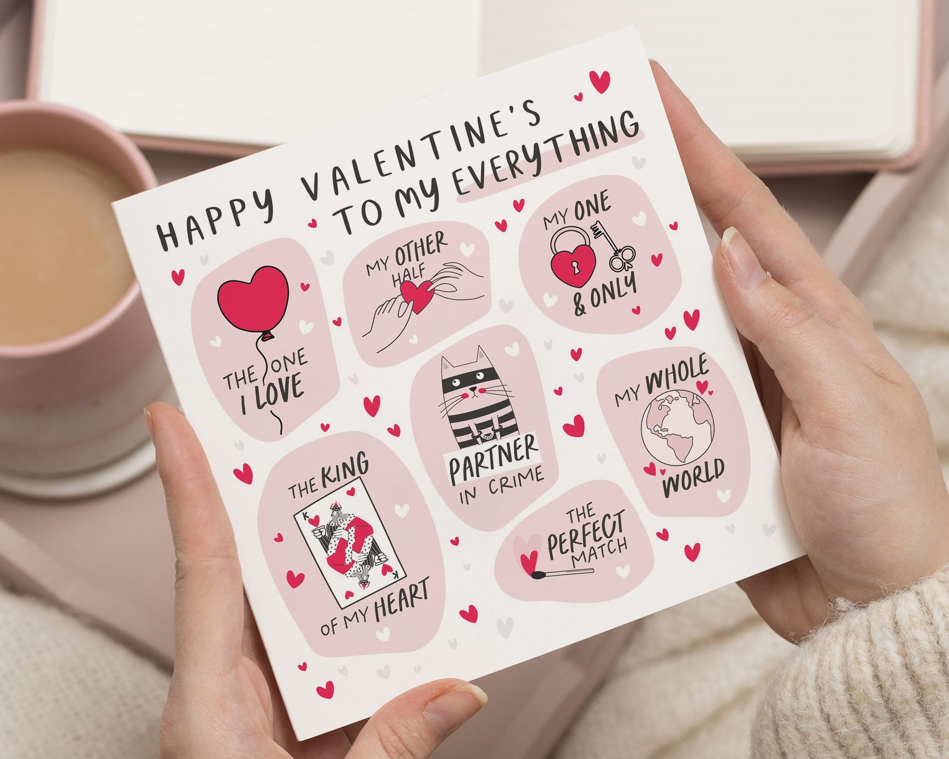 Valentines Day Card for Partner, Romantic Valentines Card, Card for Boyfriend, Card for Girlfriend, Cute Love Card for Him or Her