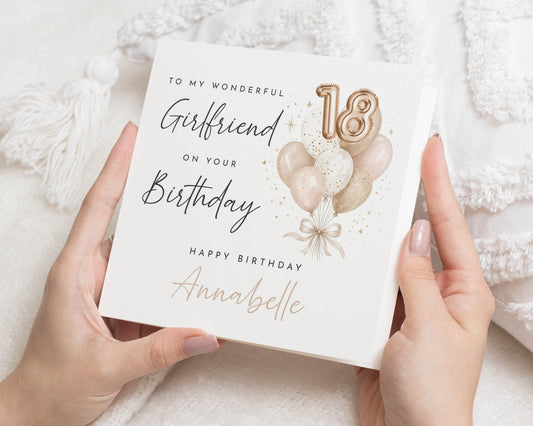 18th Birthday Card for Girlfriend, Personalised Birthday Card for Her, Girlfriend 18th Birthday Card, Birthday Card for Partner