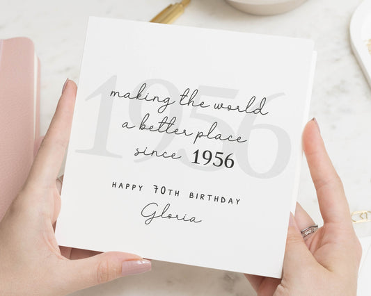 70th Birthday Card, Personalised Birthday Card for Her, Birthday Card for Mum, Birthday Card for Grandma, Custom Age Birthday Card