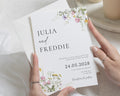 Floral Wedding Invitations, Wildflower Wedding Invites, Botanical Greenery Invitation Suite, Elegant Personalised Wedding Invitation