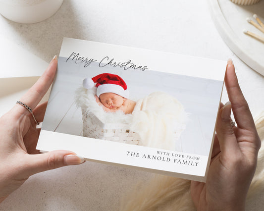 Personalised Photo Christmas Card, Pack of Christmas Cards, Pack of 10, 20, 50 or 100, Baby Christmas Card, Family Christmas Card