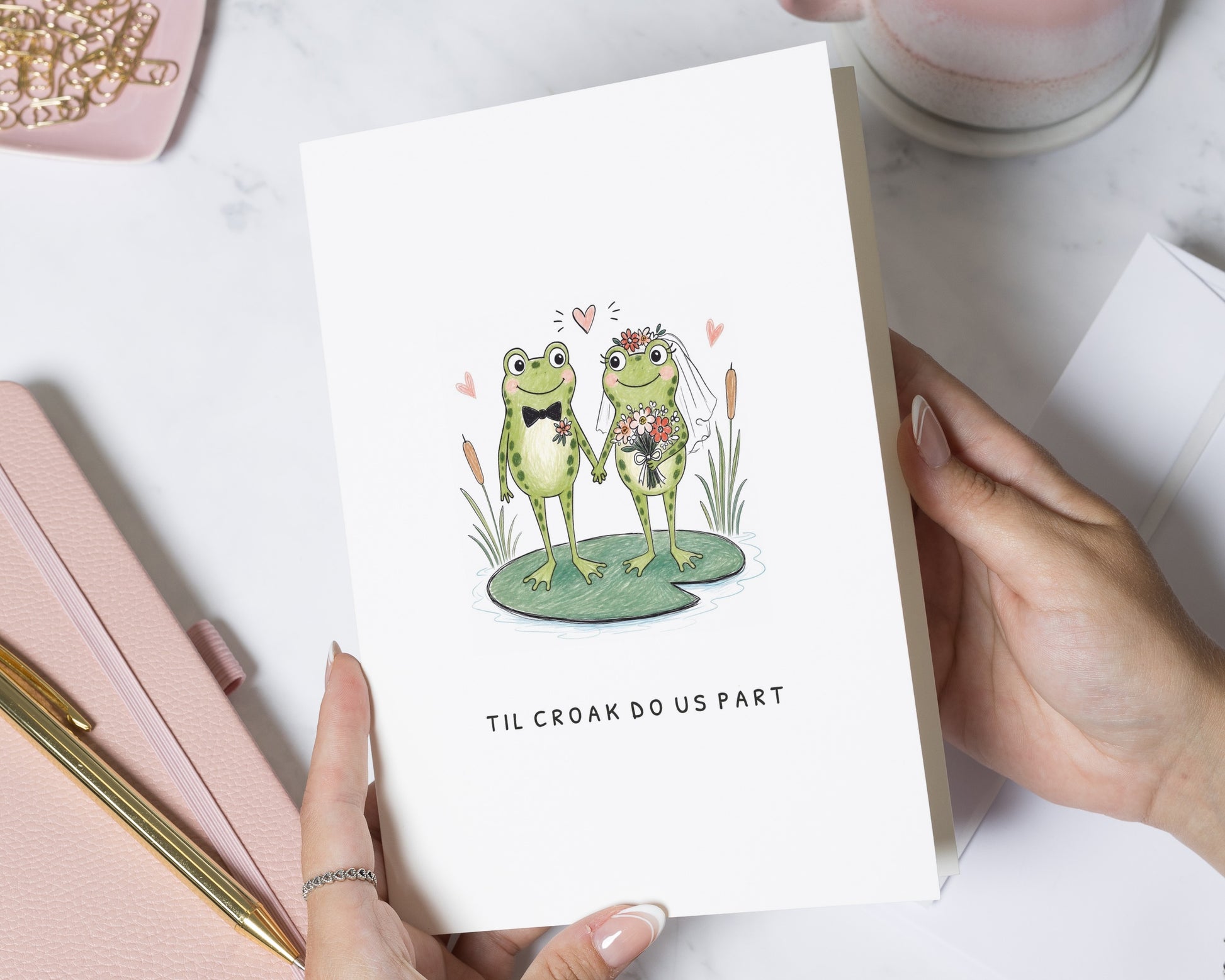 Wedding Card, Funny Wedding Card, Wedding Card for Couple, Bride and Groom Card, Frog Card, Cute Wedding Cards, Pun Wedding Card