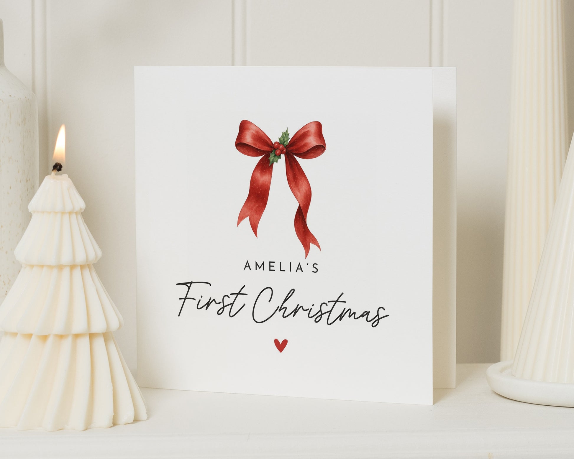 First Christmas Card, Personalised First Christmas Card, Baby Christmas Card, First Christmas Card for Girl, Custom Christmas Card