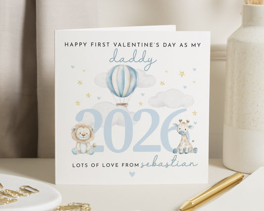First Valentines Day Card for Daddy, Valentines Day Card from Baby, Personalised Valentines Card, Cute Daddy Valentines Card