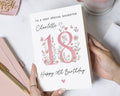 18th Birthday Card for Daughter, Daughter 18th Birthday Card, Personalised Birthday Card for Daughter, Floral Birthday Card for Her