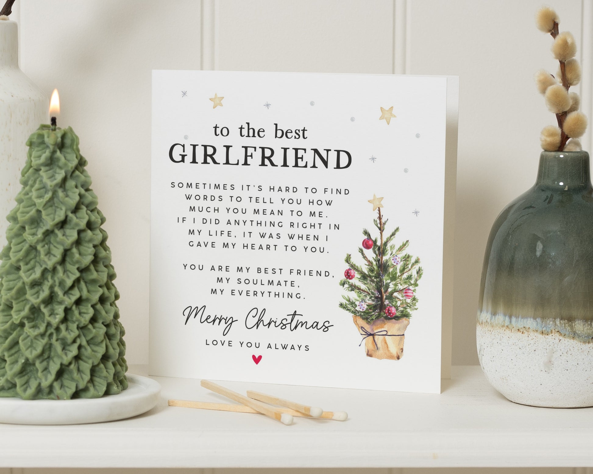 Christmas Card for Girlfriend, Girlfriend Christmas Card, Merry Christmas Card for Her, Cute Christmas Card, Romantic Christmas Card