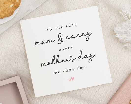 Mother's Day Card for Mum and Nanny, Mother's Day Card from Kids, Personalised Mother's Day Card, Mother's Day Card for Her