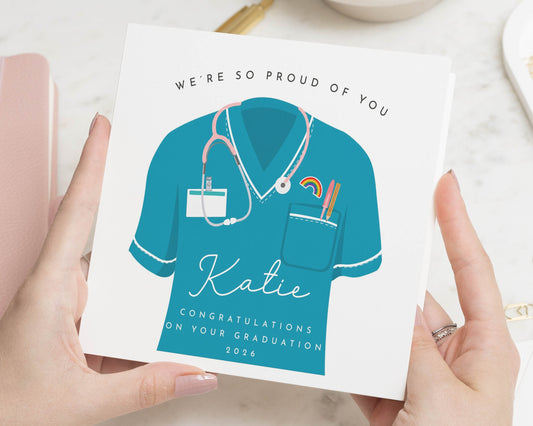 Personalised Graduation Card, Nurse Graduation Card, Medical Student Card, Doctor Graduation Card, Congratulations Card, Proud of You Card