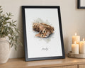 Personalised Pet Portrait From Your Photo, Watercolour Cat Print, Custom Pet Name Wall Art, Gift for Cat Lover, Black Framed Print