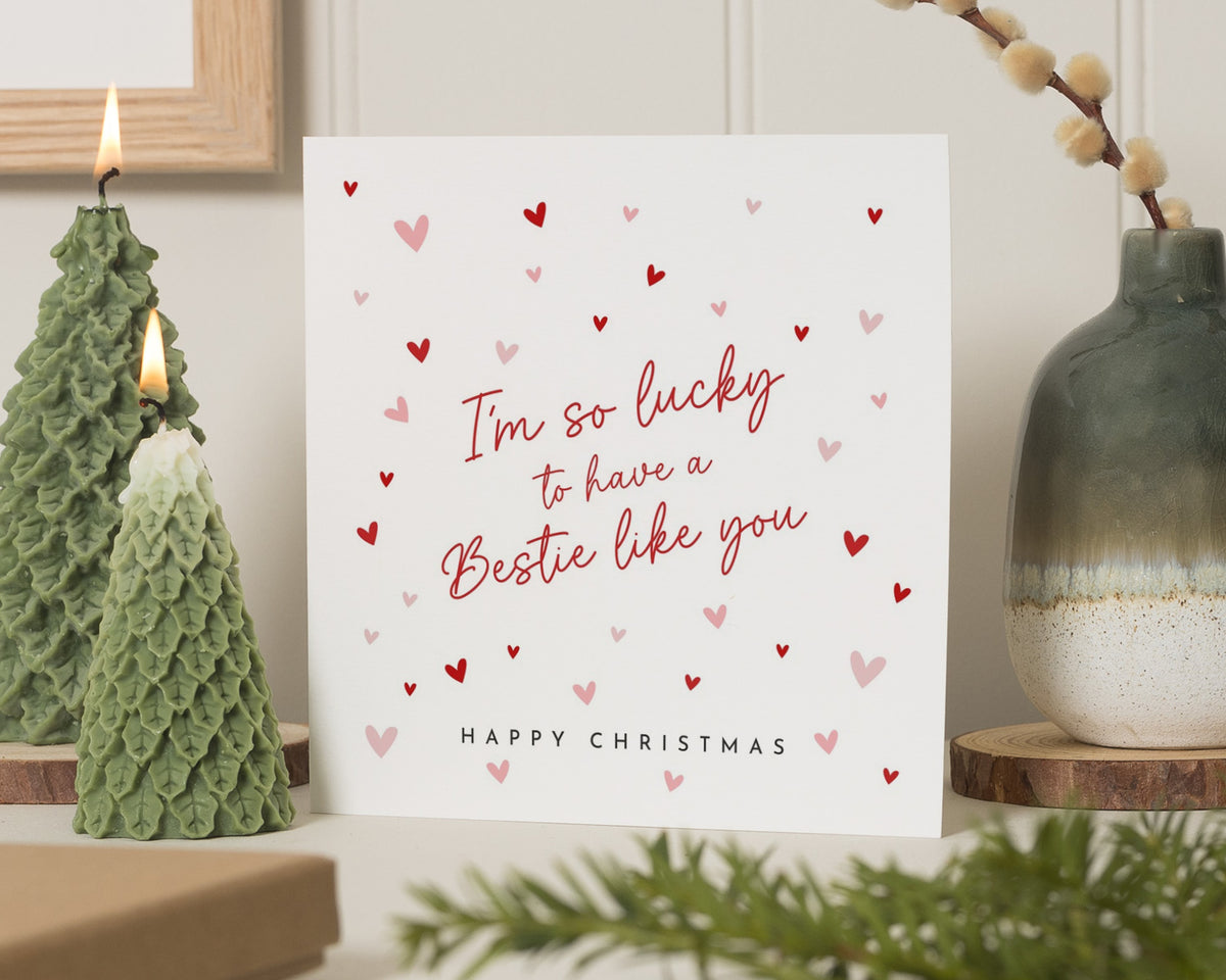 Christmas Card for Best Friend, Bestie Christmas Card, Christmas Card for Friend, Cute Happy Christmas Card, Friend Christmas Card