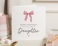 Daughter Birthday Card, Birthday Card for Daughter, Birthday Card for Her, Cute Birthday Card, Pink Bow Card, Special Daughter Card