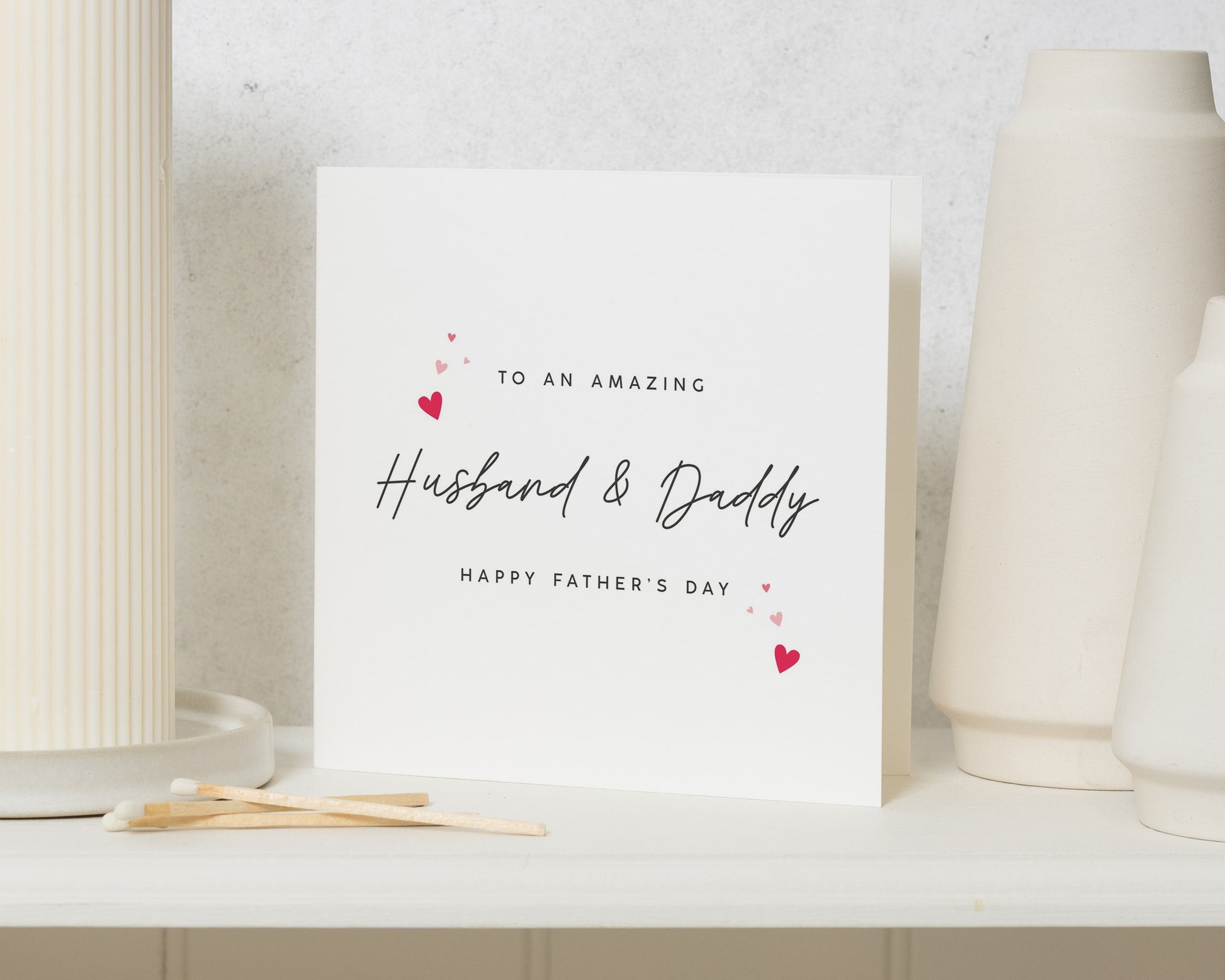 Fathers Day Card for Husband and Daddy, Fathers Day Card from Kids, Greeting Card for Him, Simple Fathers Day Card, Daddy Card