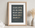 Personalised Gold Foil Family Date Print, Dark Green Wall Art, Family Name Print, Gift for Parents, New Home Gift, Oak Framed Print