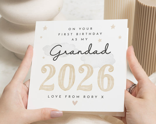 First Birthday As My Grandad Card, Personalised Grandad Birthday Card, Birthday Card For Grandad, 2026 Grandad Card, From Grandchild