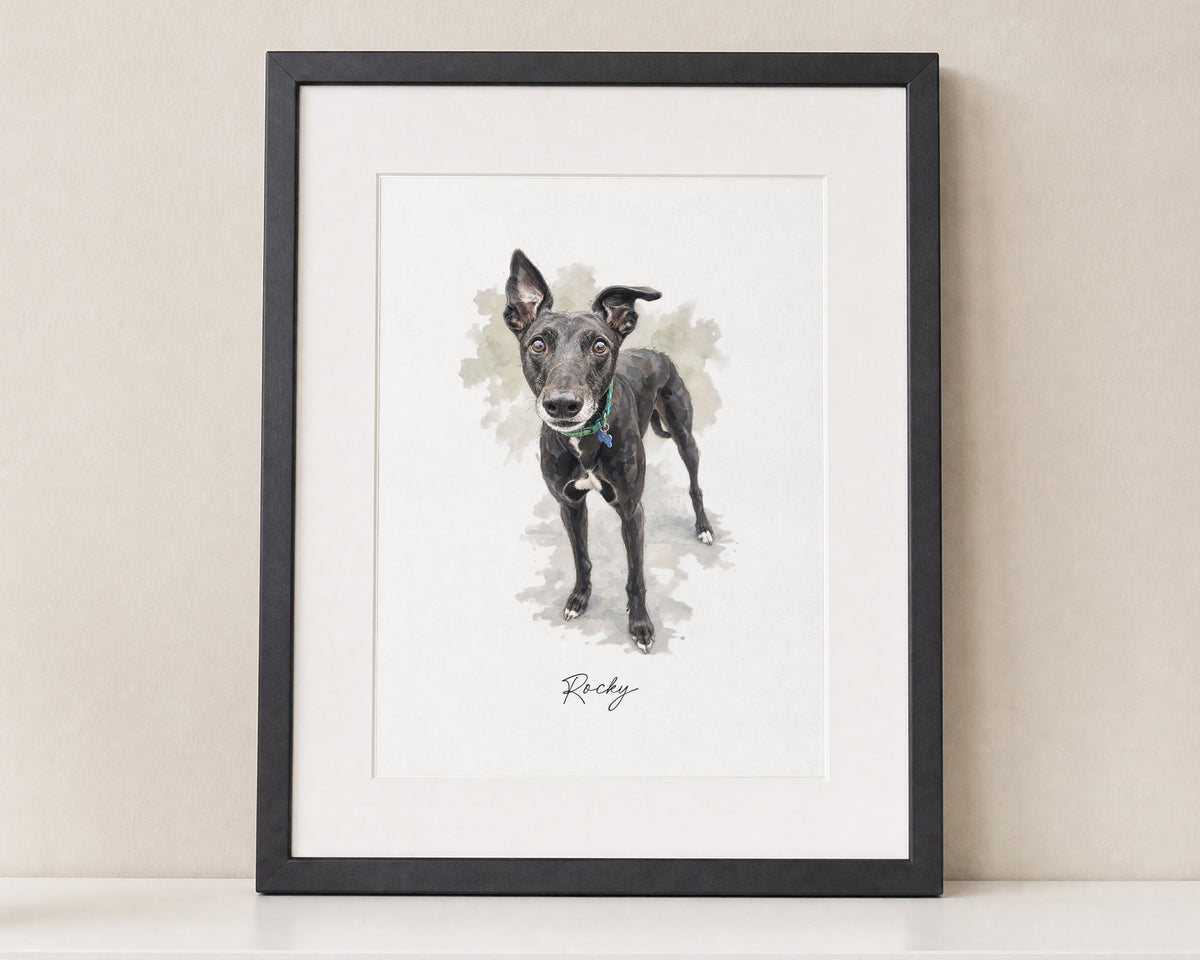 Personalised Dog Portrait Print, Custom Pet Portrait Wall Art, Watercolour Pet Art, Dog Lover Gift, Pet Owner Gift, Portrait Print