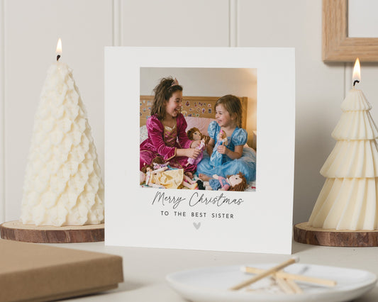 Christmas Card for Sister, Sister Christmas Card, Personalised Photo Christmas Card, Xmas Card for Sister, Family Photo Card