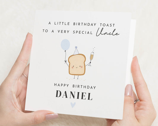Birthday Card for Uncle, Personalised Uncle Birthday Card, Funny Birthday Card for Him, Cute Birthday Cards for Uncle, Birthday Toast Card