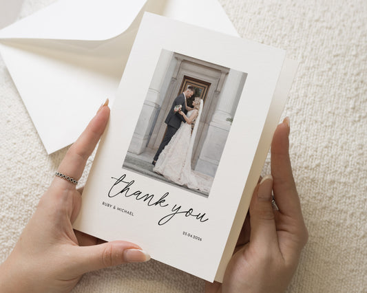 Personalised Wedding Thank You Card, Photo Wedding Thank You Card, Folded Wedding Thank You Card, Thank You Cards for Wedding
