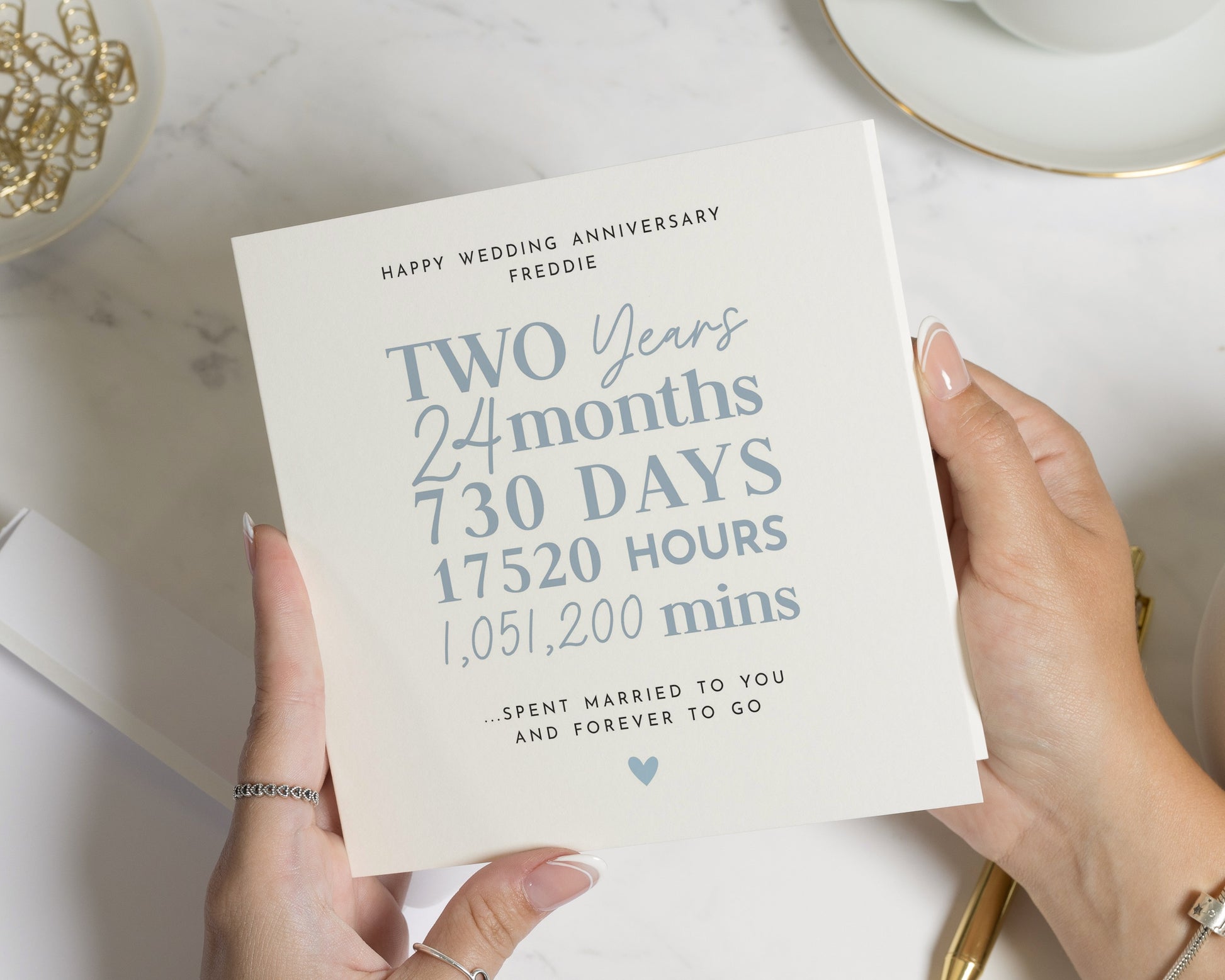 Anniversary Card, 2nd Anniversary Card, Personalised Anniversary Card, Wedding Anniversary Card, Romantic Card, Custom Card for Couple