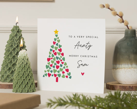 Christmas Card for Aunty, Personalised Christmas Card, Auntie Christmas Card, Xmas Card for Auntie, Special Aunty Card from Niece Nephew