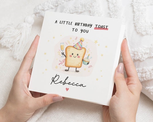 Birthday Card for Her, Cute Birthday Card, Funny Birthday Card, Personalised Birthday Card, Birthday Card for Friend, Toast Birthday Card