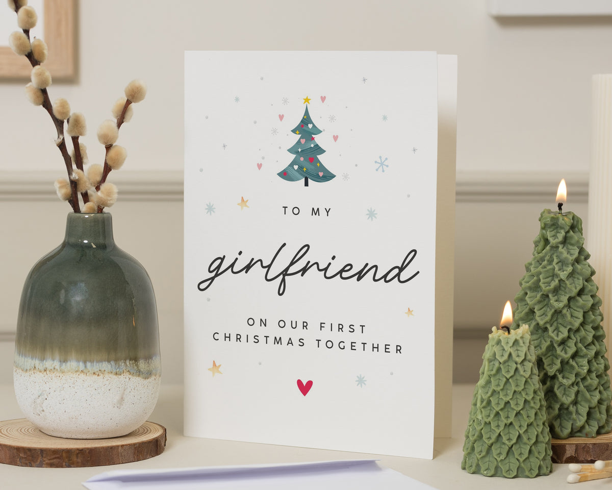 Christmas Card for Girlfriend, First Christmas Card, 1st Christmas Together Card, Romantic Christmas Card for Her, Couple Card, Love Card