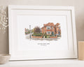 Personalised House Portrait Print, Custom Home Illustration, New Home Gift, First Home Wall Art, House Warming Gift, White Frame