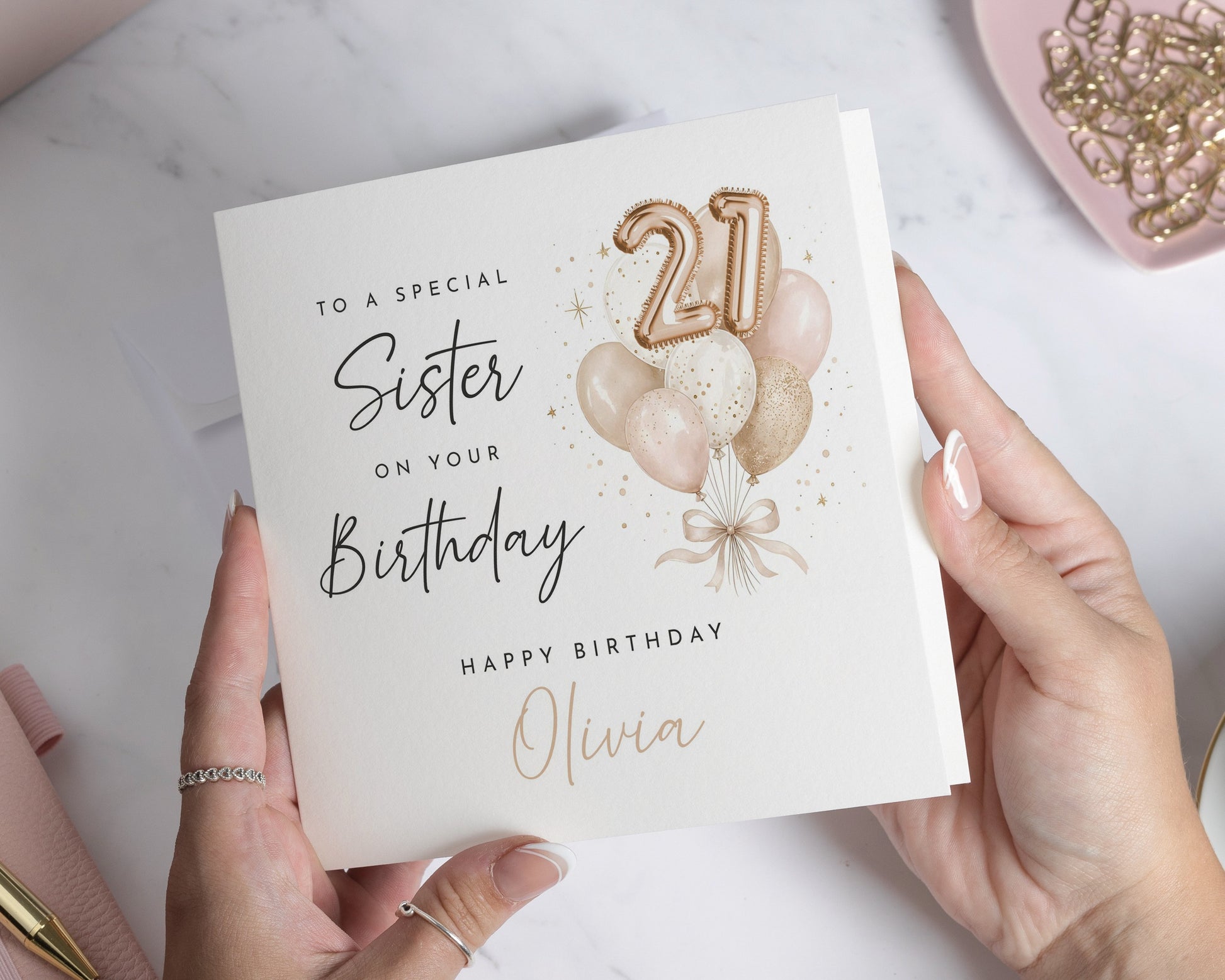 21st Birthday Card for Sister, Sister 21st Birthday Card, Personalised Birthday Card for Her, Birthday Card for Sister, 21st Card for Her