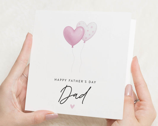 Fathers Day Card for Dad, Fathers Day Card from Daughter, Cute Fathers Day Card, Balloon Fathers Day Card, Fathers Day Card for Him
