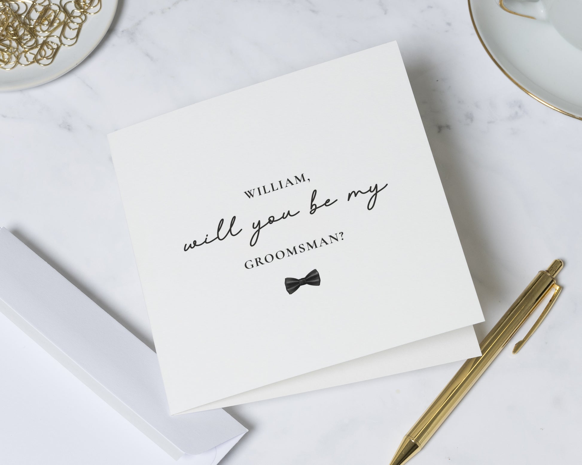 Will You Be My Groomsman Card, Personalised Groomsman Proposal Card, Wedding Party Card, Custom Name Card, Bow Tie Card