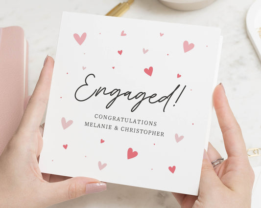 Engagement Card, Personalised Engagement Card, Congratulations Card, Engaged Card, Engagement Card for Couple, Custom Names Card