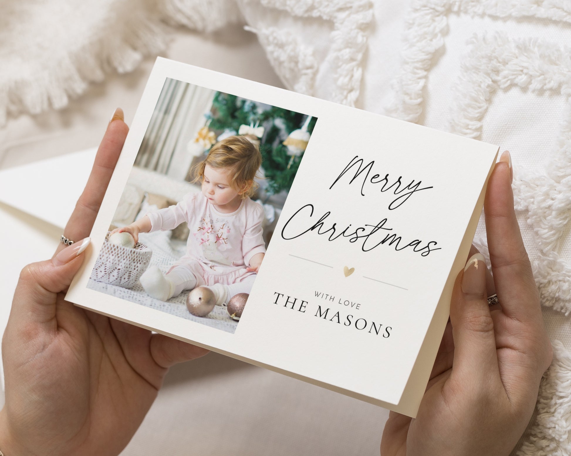 Personalised Photo Christmas Cards, Pack of Christmas Cards, Pack of 10, 20, 50 or 100, Family Christmas Card, Custom Name Card