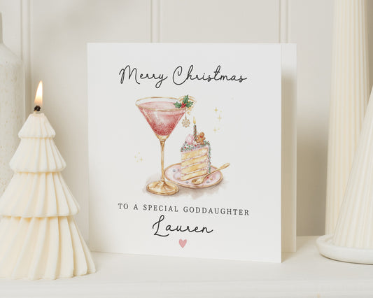 Christmas Card for Goddaughter, Merry Christmas Card, Personalised Christmas Card for Her, Special Goddaughter Christmas Card