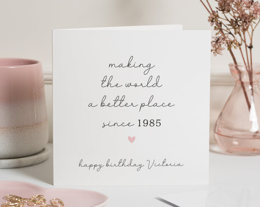 Birthday Card for Her, Personalised Birthday Card, 40th Birthday Card, Birthday Card for Friend, Custom Birthday Card