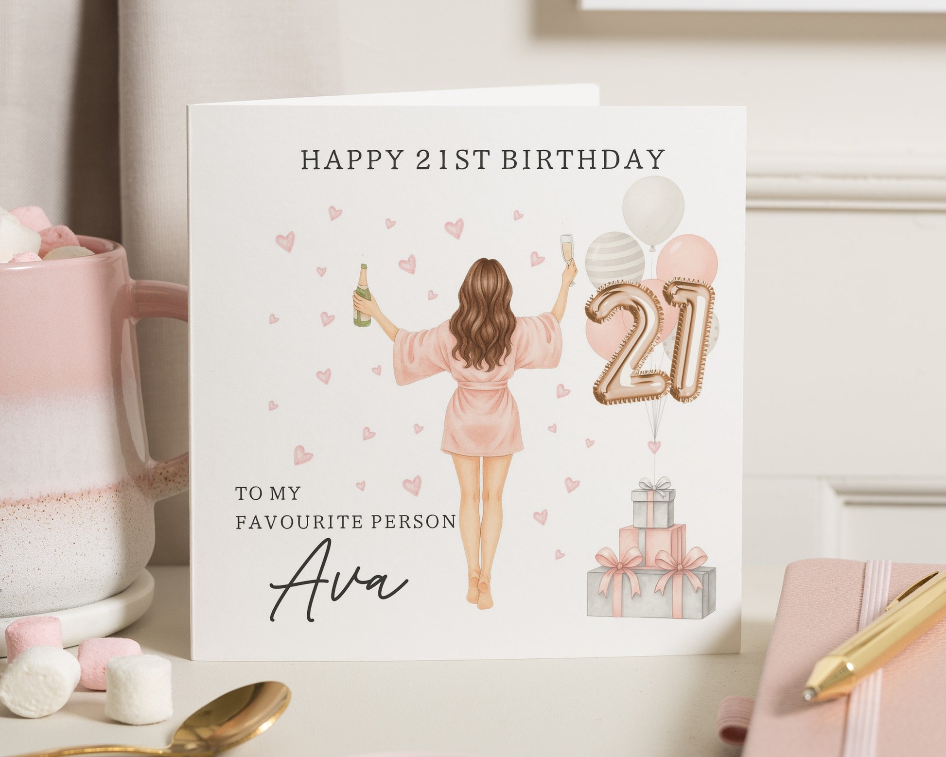 21st Birthday Card for Her, Personalised Birthday Card, Birthday Card for Daughter, Best Friend Birthday Card, 21st Birthday Gift