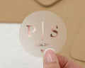 Personalised Wedding Sticker, Initials and Date Sticker, Rose Gold Foil, Custom Wedding Seal, Envelope Sticker, Wedding Favour Label