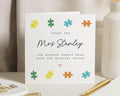 Thank You Card for Teacher, Personalised Thank You Card, Teacher Appreciation Card, Puzzle Piece Card, End of Term Card