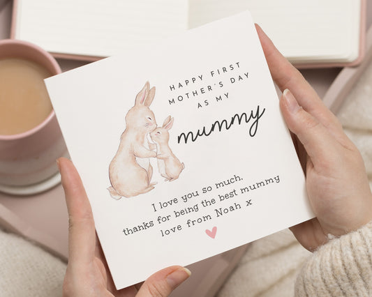 First Mothers Day Card, Mothers Day Card from Baby, Mummy Card, Personalised Mothers Day Card, Bunny Mothers Day Card, Cute Card